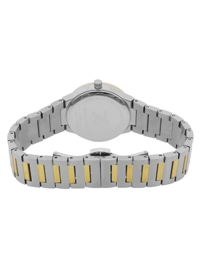 DANIEL KLEIN Women's Stainless Steel Silver and Gold Alloy Case Analog Silver Round Sunray Dial Japanese Quartz Premium 30 Meters Water Resistant