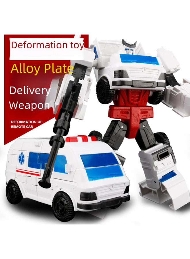 Alloy G1 Transfiguration Toy Autobots Spider Plane Wasp Car King Kong Robot Hand Model Boy-Color:【cp-05】some Alloy-deformed Fire Truck