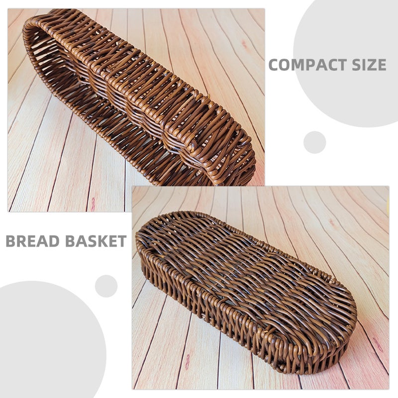 2pcs Bread Basket Rectangular: Serving Basket Imitation Rattan Food Storage Box for Food Serving Display Home Restaurant Party - Image 4