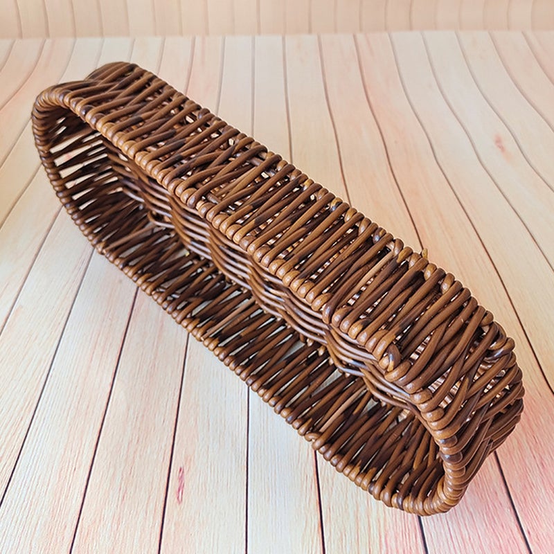 2pcs Bread Basket Rectangular: Serving Basket Imitation Rattan Food Storage Box for Food Serving Display Home Restaurant Party - Image 3