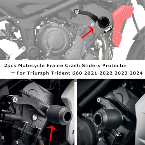 FREAXLL Trident 660 20212024 Frame Sliders 2pcs Black Motocycle Engine Crash Protection Pad for Triumph TRIDENT 660 2021 2022 2023 2024 black - Image 3