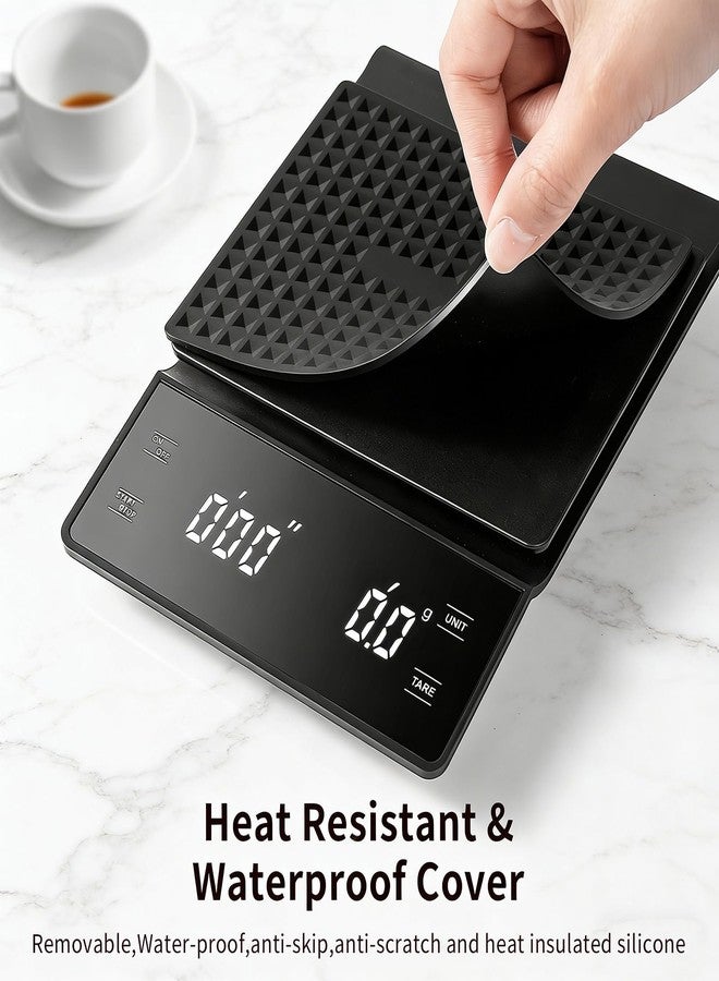 WISHSOM Coffee Scale with Timer, 3kg/0.1g High Precision Espresso Scale, Digital Kitchen Scale for Espresso and Pour-Over Coffee (Batteries Included) - Image 4