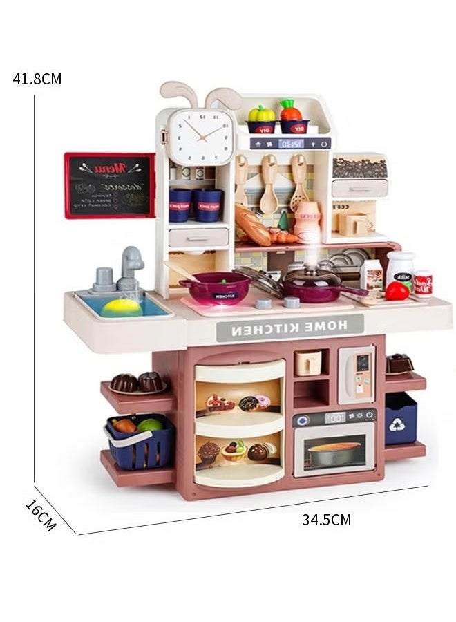 Simulation Kitchen Toy Set; Realistic lights and sound effects; Simulates a real kitchen cooking scene; Role-Playing Simulation,Recirculating spray nozzle; Suitable for children, boys and girls; Perfect holiday gift. - Image 2