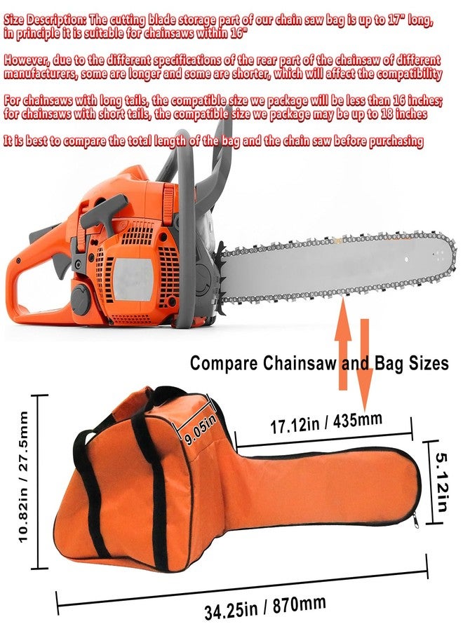MOEBULB Chainsaw Bag Compatible with Husqvarna 12'' 14'' 16'' Chainsaws, Orange - Image 4
