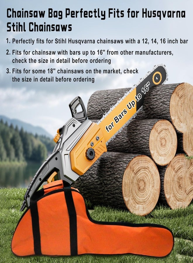 MOEBULB Chainsaw Bag Compatible with Husqvarna 12'' 14'' 16'' Chainsaws, Orange - Image 2
