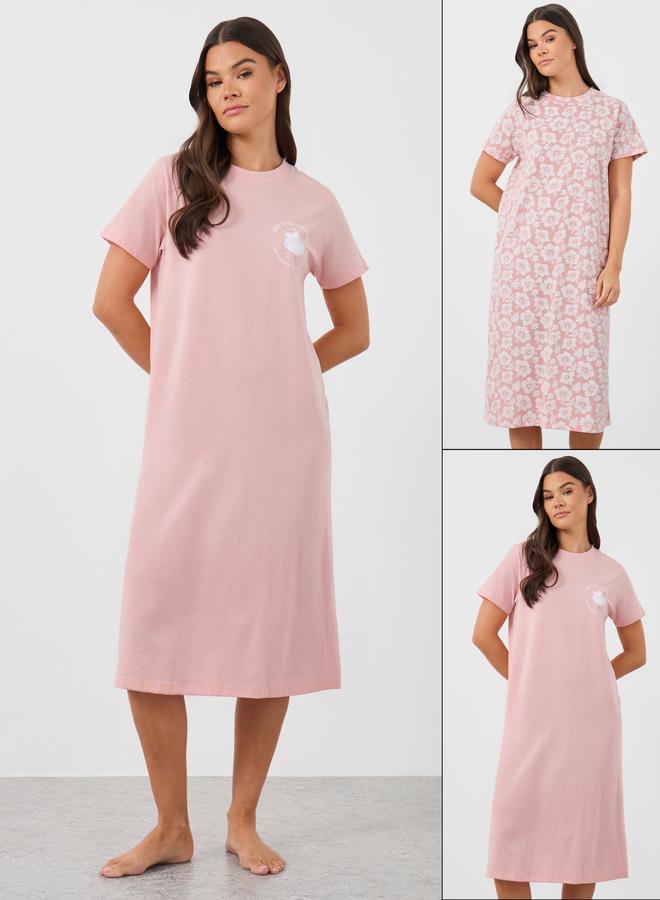 ستايلي طقم ستايلي من قطعتين - تي شيرت نوم بطبعة نحلة وزهور - Image 1