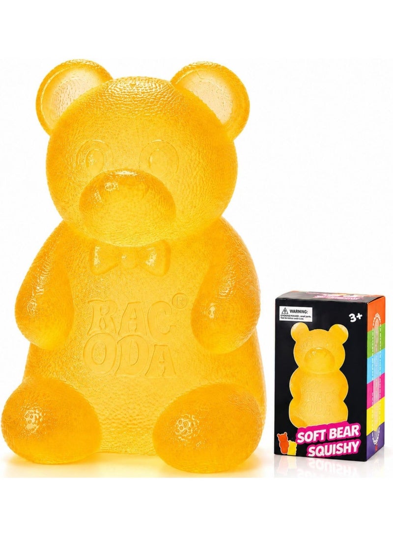 Squishy Fidget Toys,Slow Rising Taba Bear Toys for Anxiety Stress Relief,Squishies Sensory Toy for Adults Kids Teens,Yellow Squeeze Toys for Classroom Prize, Birthday Gifts Party Favors - Image 1