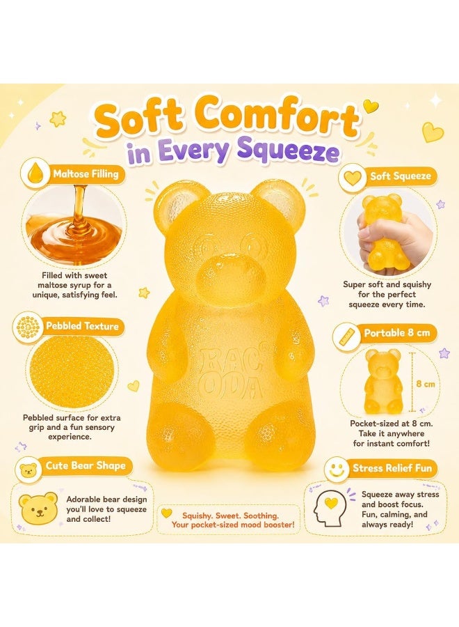 Squishy Fidget Toys,Slow Rising Taba Bear Toys for Anxiety Stress Relief,Squishies Sensory Toy for Adults Kids Teens,Yellow Squeeze Toys for Classroom Prize, Birthday Gifts Party Favors - Image 2