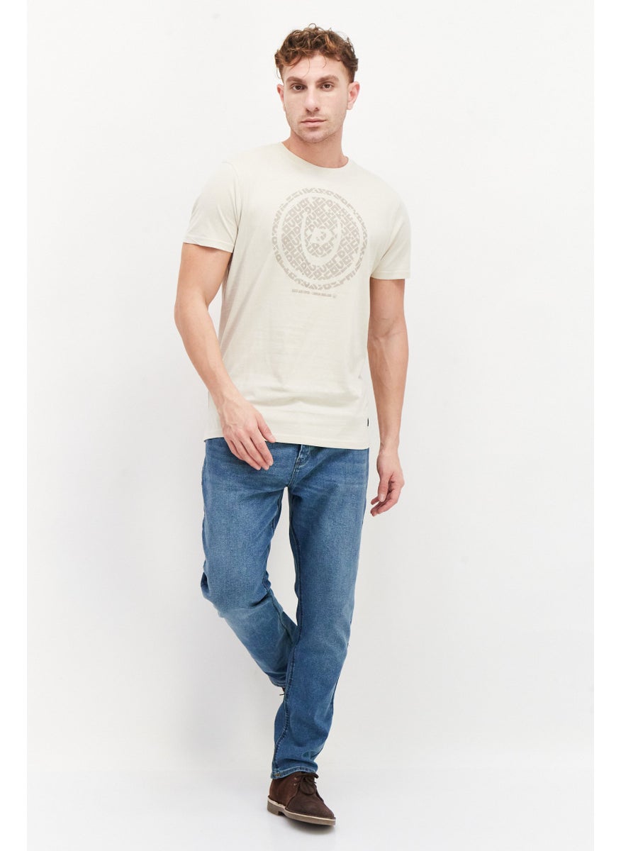 Men Crew Neck Short Sleeves Printed T-Shirt, Beige - pzsku/Z427F84305D90C5470572Z/45/_/1724351086/d5a76ae9-4213-4389-ad96-5f19604ec714