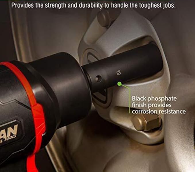 Inditrust Chrome Vanadium Steel Drive Deep Impact Socket Set, 1/2 Inch Drive, 10-Piece Deep Impact Hexagon, 8-24mm - Image 2