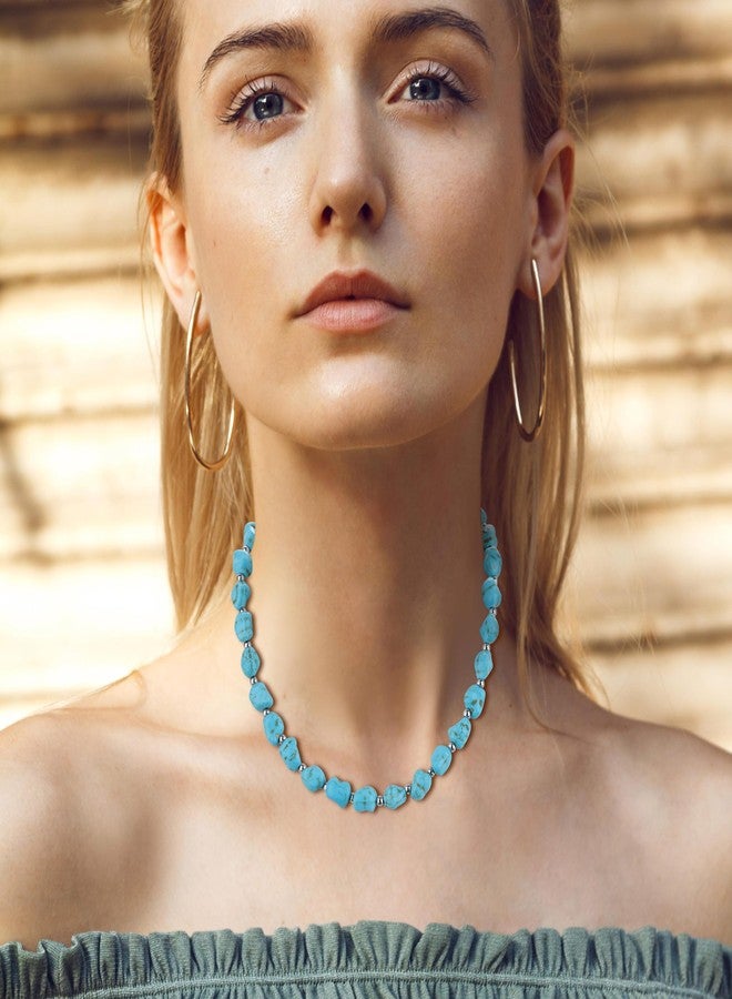 GAVU Turquoise Crystal Necklace, Chunky Women's Choker - 16.5' - Image 2