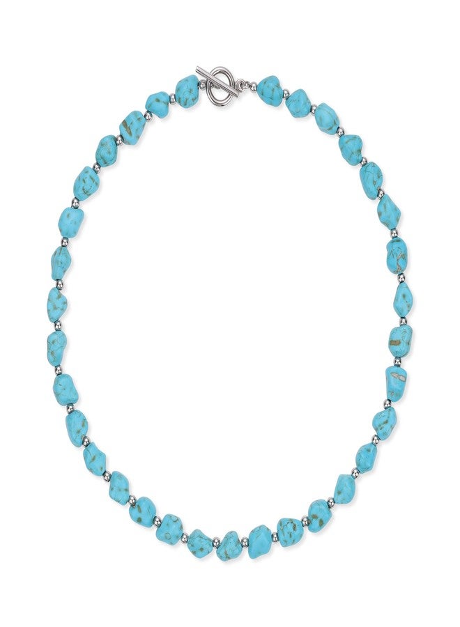 GAVU Turquoise Crystal Necklace, Chunky Women's Choker - 16.5' - Image 1