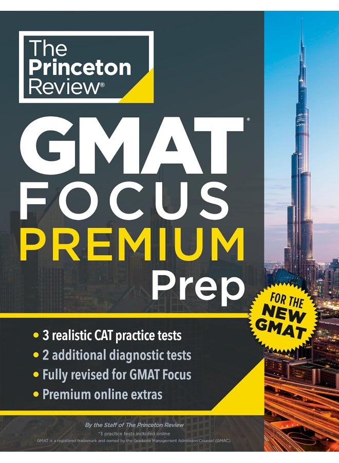 مراجعة برينستون GMAT فوكوس بريميوم: 3 امتحانات ممارسة كاملة الطول + 2 اختبارات تشخيصية + مراجعة محتوى كاملة - Image 1