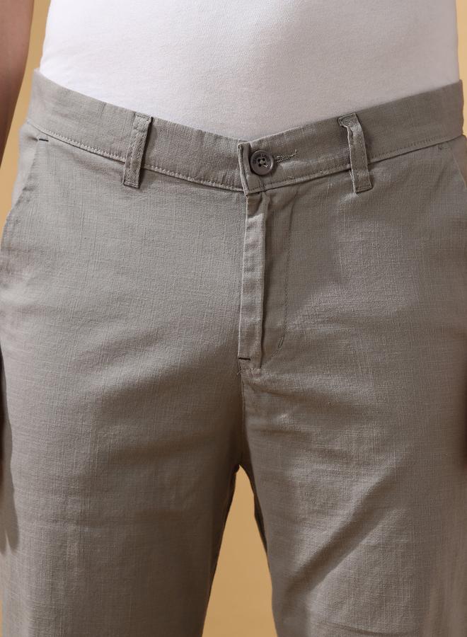 Dennis Lingo Men's Grey 100% Cotton Solid Pattern Full Length Chinos Relaxed Trouser  - Image 5