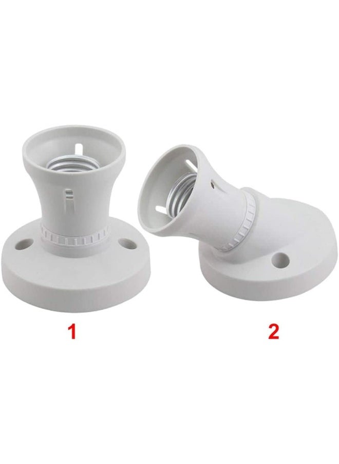 melfi Melfi E27 Screw Angle Lamp Socket â€“ Replacement Light Holder for Desk & Ceiling Lamps â€“ Durable Lamp Holder for Standard Bulbs (Batten Holder, 2, PCS)  - Image 3