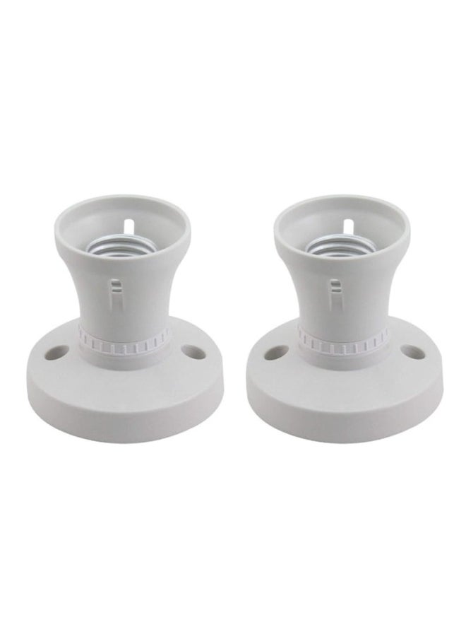melfi Melfi E27 Screw Angle Lamp Socket â€“ Replacement Light Holder for Desk & Ceiling Lamps â€“ Durable Lamp Holder for Standard Bulbs (Batten Holder, 2, PCS)  - Image 1