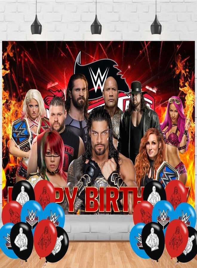 Wrestling Birthday Backdrop,Wrestling Poster for Wrestling Theme Party Decorations Birthday Supplies Background Studio Shoot Photo Props