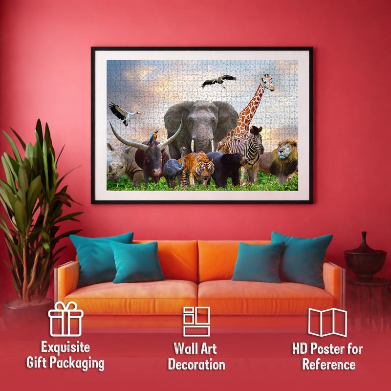 BRIJBASI Wild Animals Jigsaw Puzzle – 1000 Piece Puzzle | Safari & Jungle Wildlife Brain Game | Gift for Puzzle Lovers and Nature Enthusiasts - Image 5