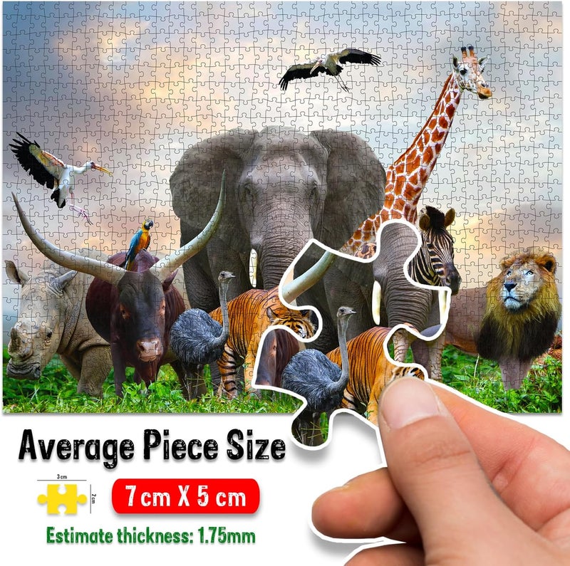 BRIJBASI Wild Animals Jigsaw Puzzle – 1000 Piece Puzzle | Safari & Jungle Wildlife Brain Game | Gift for Puzzle Lovers and Nature Enthusiasts - Image 2
