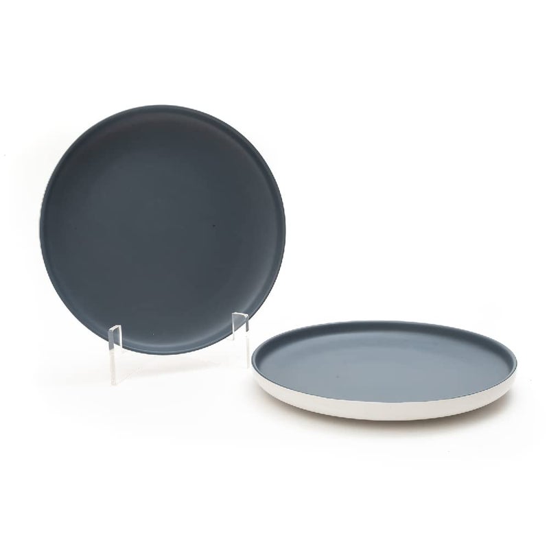 EZ Life Matte Pastel Shallow 10 Inch Ceramic Plate - Sesame Series Matt Blue - Pack of 2 - Dinnerware - Serveware - Home Kitchen, Tableware, Dining Sets Plate, Ceramic Crockery, Plates - Image 1