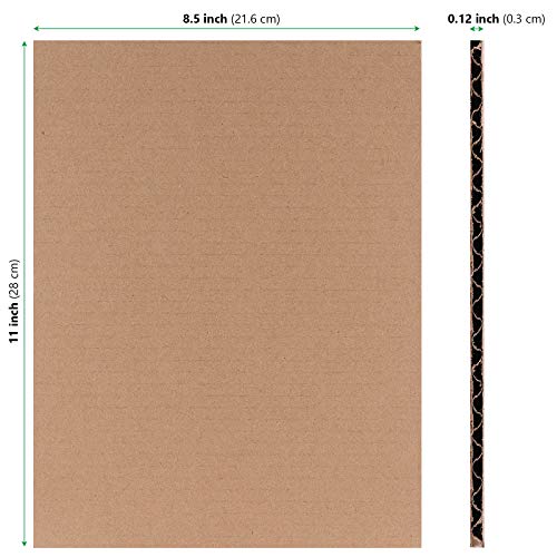 HAKZEON 50 Pack 8.5 x 11 Inch Corrugated Cardboard Sheets, Cardboard Paper, Flat Cardboard Inserts for Packaging Shipping Mailing DIY Crafts, Brown - Image 2