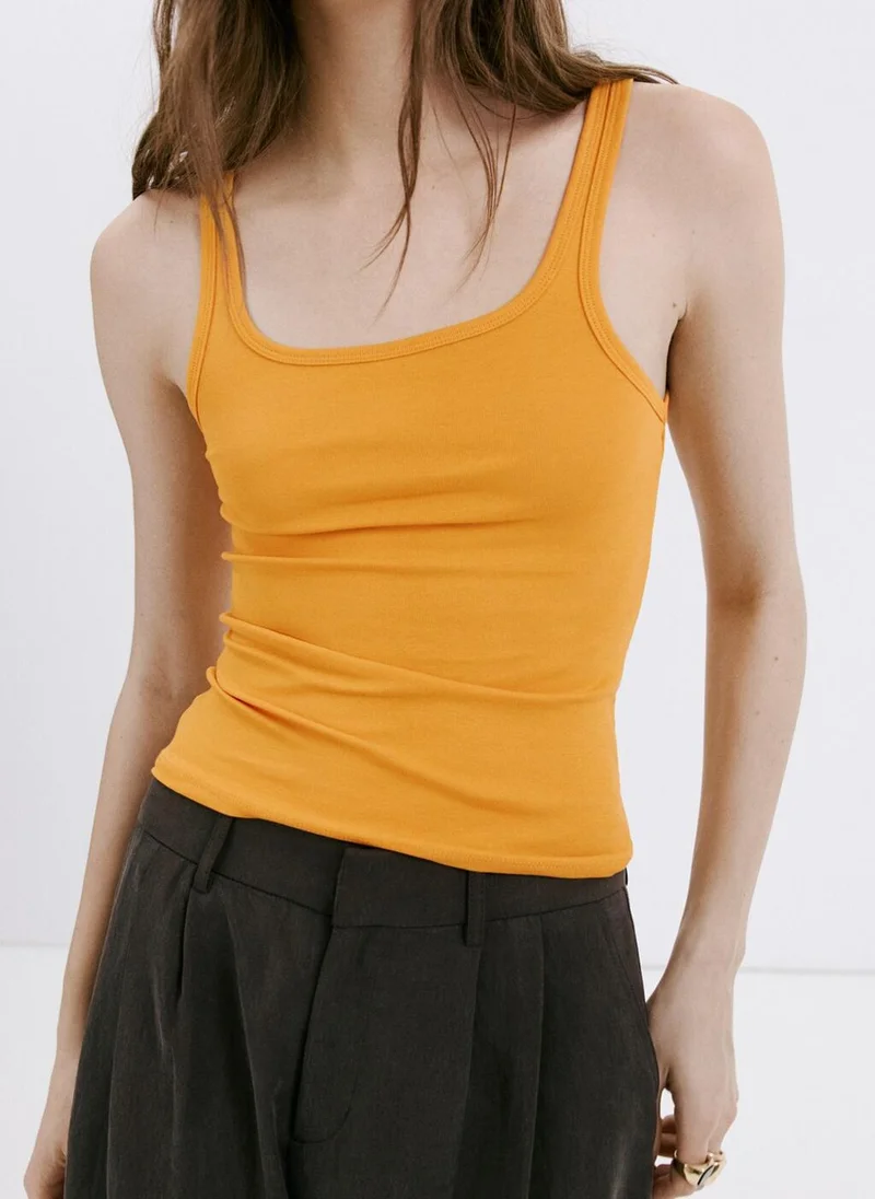 Mango Fitted Spaghetti Strap Top