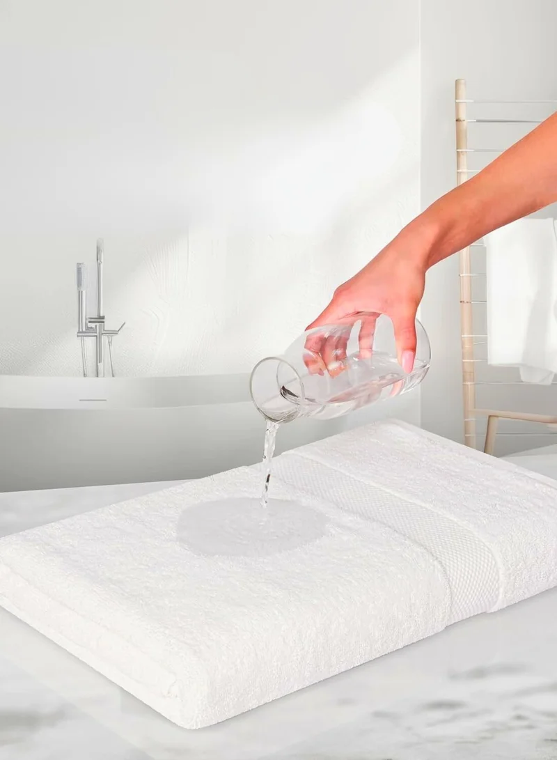 1Chase Luxury Bath Towels White - Set of 4, Large 70x140 cm, 600 GSM, 100% Cotton, Ultra-Soft & Absorbent
