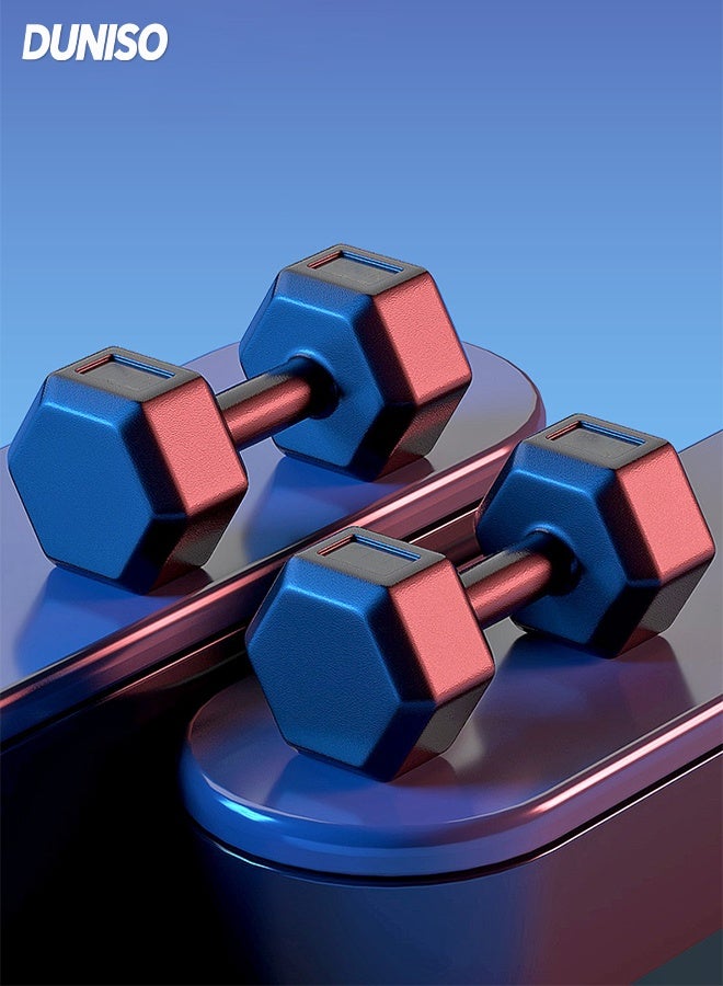 DUNISO 2 Pcs Dumbbells,Fitness Dumbbells, Weightlifting Dumbbells with Anti Slip Handles, Sturdy and Durable, Suitable For Both Men And Women, Suitable For Fitness, Home Use, Exercise, Weightlifting, 1.5KG Each，Black - Image 1
