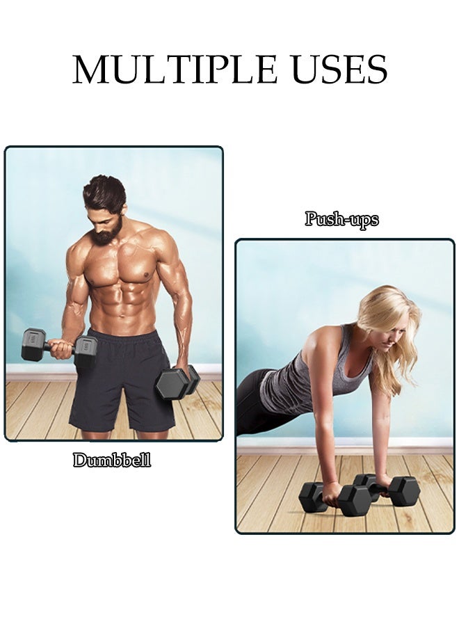 DUNISO 2 Pcs Dumbbells,Fitness Dumbbells, Weightlifting Dumbbells with Anti Slip Handles, Sturdy and Durable, Suitable For Both Men And Women, Suitable For Fitness, Home Use, Exercise, Weightlifting, 1.5KG Each，Black - Image 4