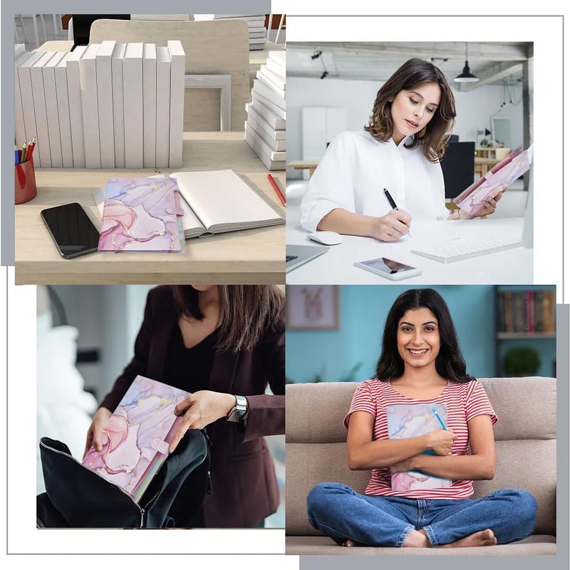 مجلدات ملفات CRASPIRE ذات 5 جيوب وعلامة تبويب مقطوعة 1/4 بتصميم نمط الرخام للمكتب، وردية اللون، محمولة، بحجم الرسائل القياسي 9.4 × 12.8 بوصة، مجلد بلاستيكي مزخرف بنمط الرخام مع جيوب ومنظم ملفات - Image 5