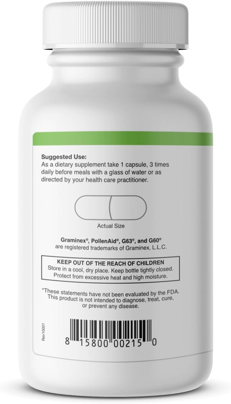GRAMINEX PollenAid Prostate Supplement All Natural Prostate Support for Bladder Control  Urinary Tract Health Rye Pollen Extract Made in USA 90 Vegetarian Caps Pack of 2 - Image 3