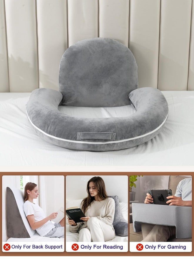 INSEN Reading Pillow, Back Pillow for Sitting in Bed for Reading, Nurse & Relax, Reading Pillow for Adults, Moms & Kids, Sit Up Pillow for Bed, Green Jersey - Image 5