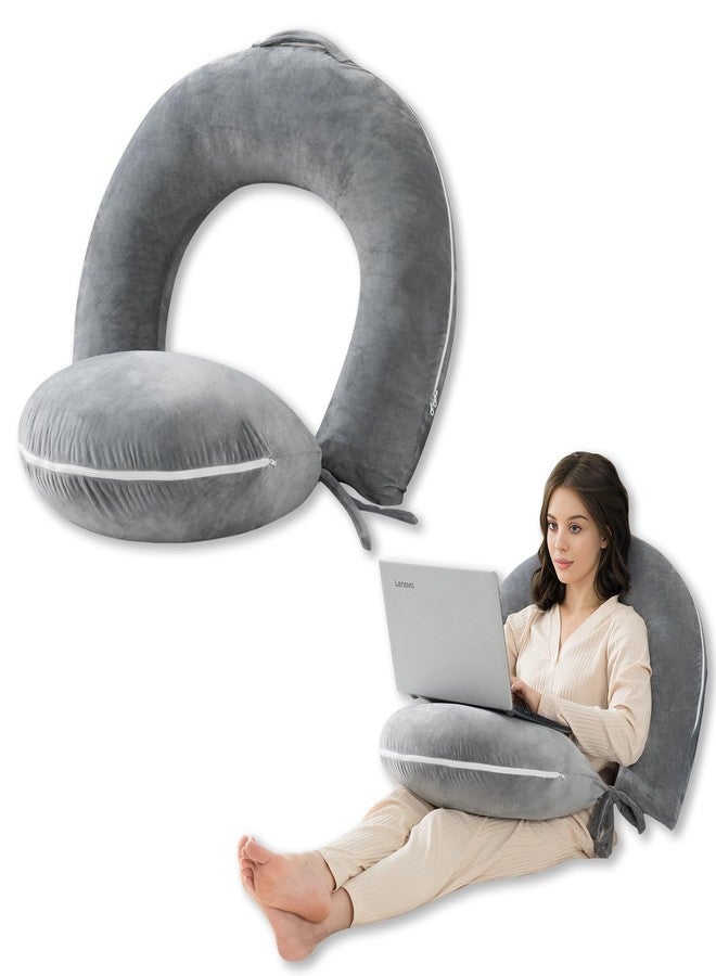 INSEN Reading Pillow, Back Pillow for Sitting in Bed for Reading, Nurse & Relax, Reading Pillow for Adults, Moms & Kids, Sit Up Pillow for Bed, Green Jersey - Image 1