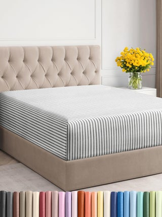 CGK Unlimited Extra Deep King Fitted Sheet - Hotel Luxury Only - Easily Fits 18 inch to 24 inch Mattress - Soft  Wrinkle Free  Breathable & Comfy Extra Deep Pockets Grey Stripes 2 Fitted Sheet - pzsku/Z42801AA156C3E69734DEZ/45/1749650612/52c08fb4-605d-460f-a716-859b7ce5eb0b