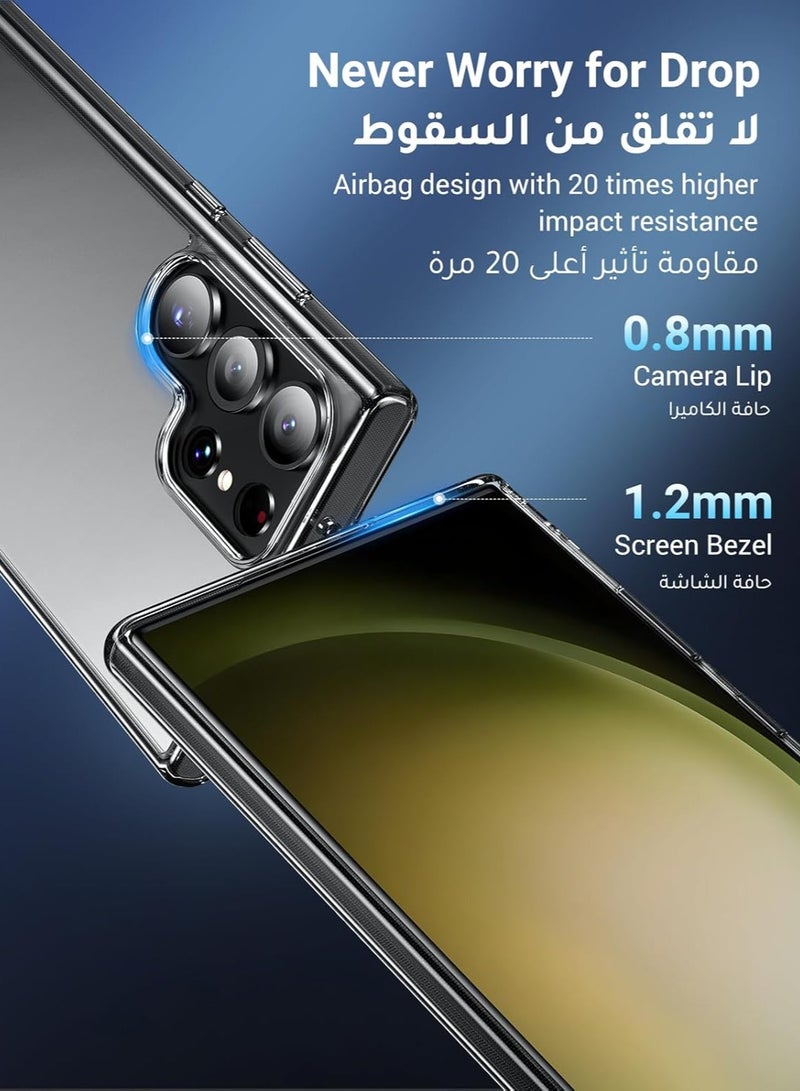 إلترازون ELTRAZONE Clear Soft TPU Case for Samsung S24 Ultra – Slim, Shockproof, Yellowing-Resistant, Anti-Fingerprint Protection - Image 4
