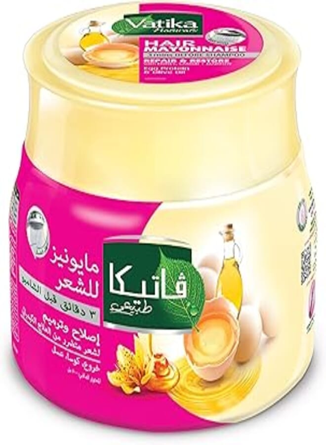 Vatika Naturals Repair & Restore Hair Mayonnaise 500ml | With Honey, Castor & Marrow For Damaged & Chemically Treated Hair