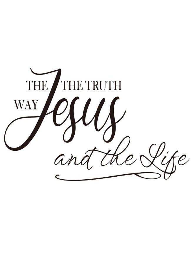 MOVANKRO Jesus The Way The Truth and The Life - John 14:6 - Bible Verse Quotes Wall Decal Art Letters Scripture Christian Motto Room Decoration Pure Black Vinyl - Image 1