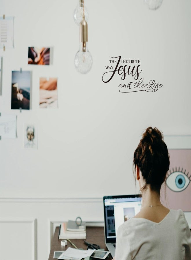 MOVANKRO Jesus The Way The Truth and The Life - John 14:6 - Bible Verse Quotes Wall Decal Art Letters Scripture Christian Motto Room Decoration Pure Black Vinyl - Image 4