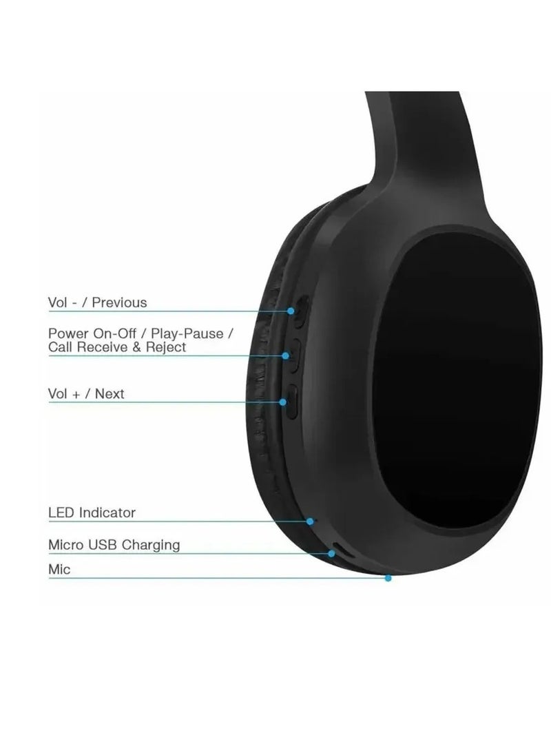 VINTAGE T9 - Wireless Bluetooth Headphones with Noise Cancelling Over-Ear Stereo Earphones - Image 1