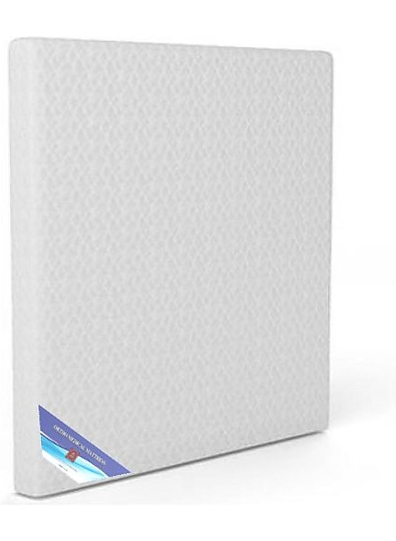 AL WADI FURNITURE Super King Size Medicated Mattress, Comfort Back Support, Reversible Use Option, Polyester Fabric, 200W x 200L x 12H cm - White - Image 1