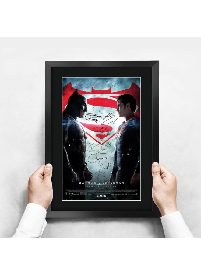 HWC Trading HWC Trading Batman v Superman Ben Affleck, Henry Cavill Gifts Printed Signed Autograph Picture for Movie Memorabilia Fans - 16" x 12" Framed  - Image 3