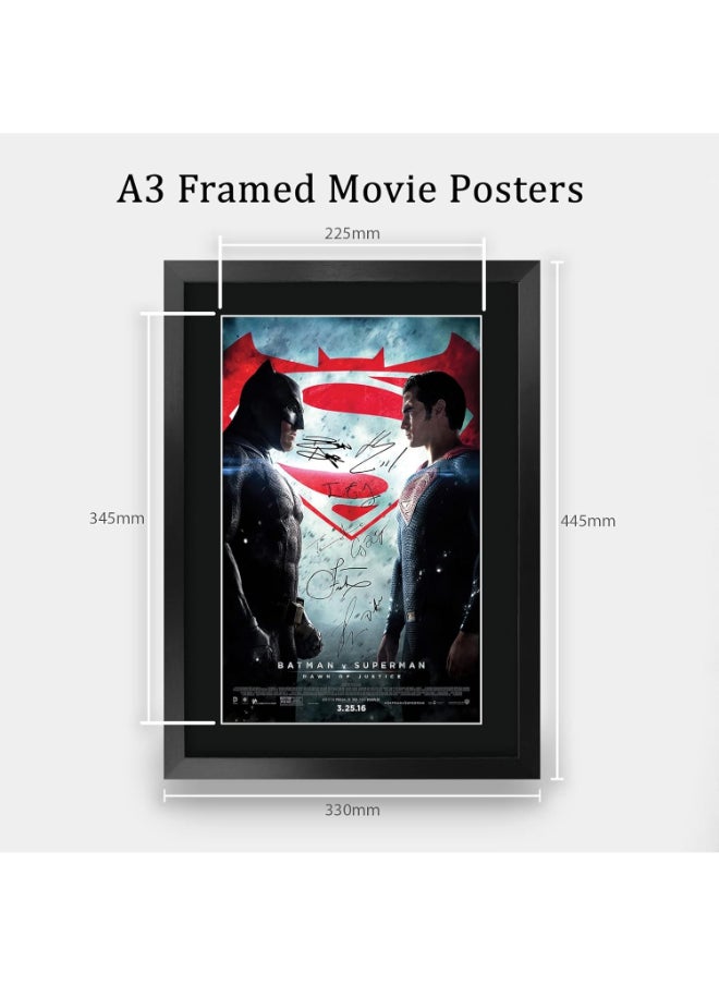 HWC Trading HWC Trading Batman v Superman Ben Affleck, Henry Cavill Gifts Printed Signed Autograph Picture for Movie Memorabilia Fans - 16" x 12" Framed  - Image 2