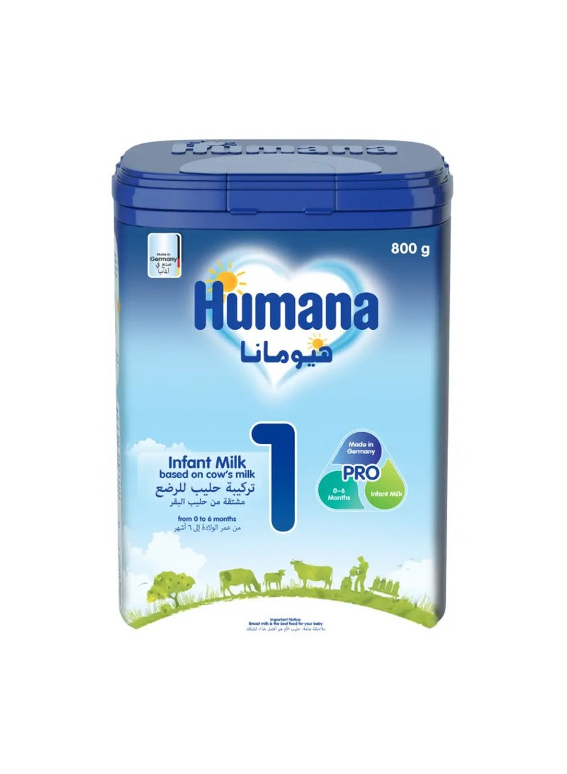 Humana 1 formula for infants from birth to 6 months, net weight 800 gm - Image 1