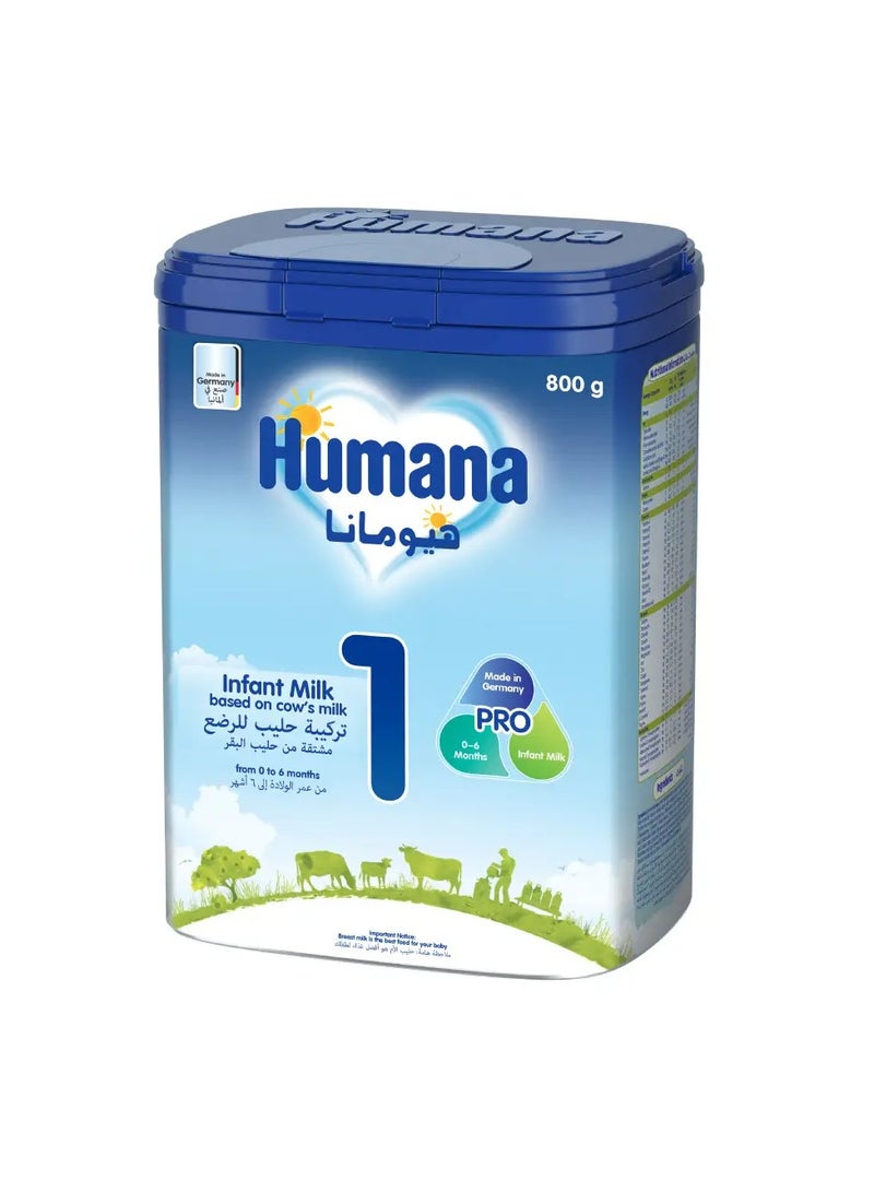 Humana 1 formula for infants from birth to 6 months, net weight 800 gm - Image 2