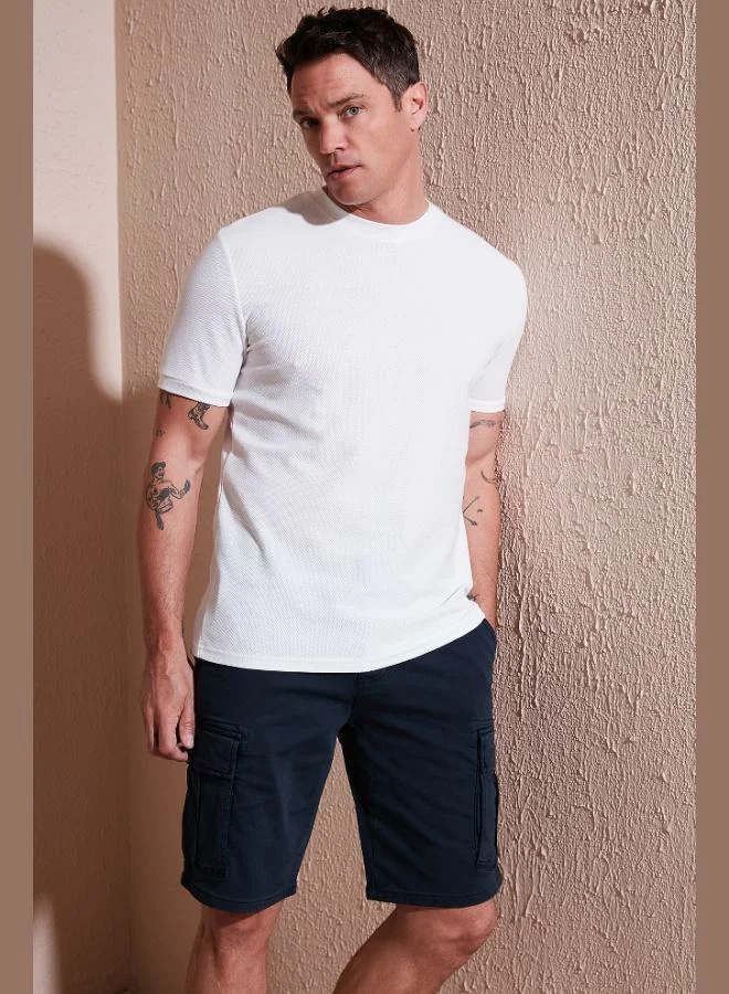 بوراتي تيشيرت رجالي أساسي بياقة دائرية بقصة عادية من قطن بوراتي