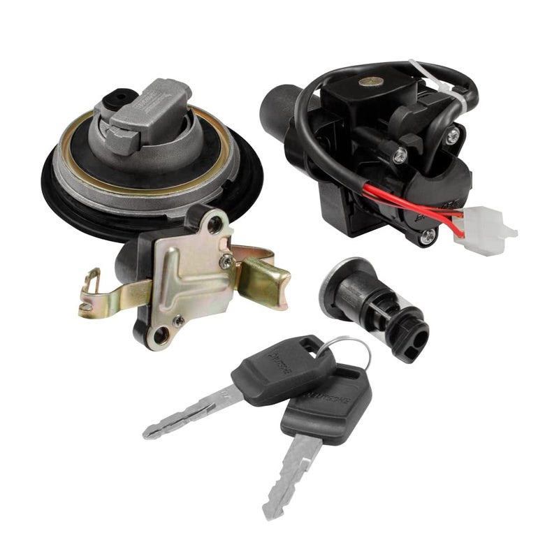 Deutsche Ignition Lock Painted Finish Compatible with Hero Glamour 125 (Set of 4) | Ignition Switch Cum Steering Lock | Petrol Tank Lock | Tool Box Lock | Seat Lock (2 Wire) | 2 POLE 2 PIN - Image 2