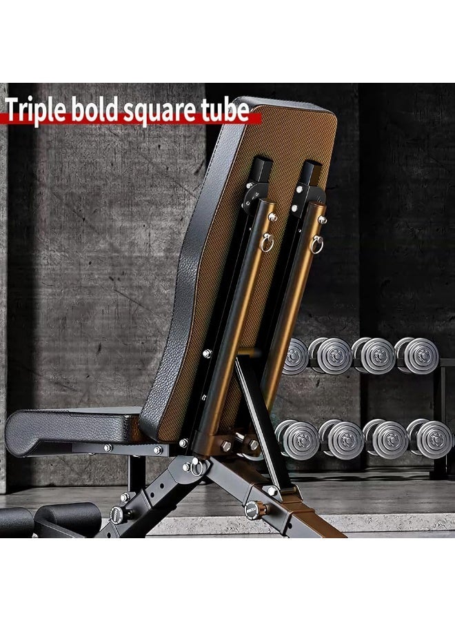 WALALLA Adjustable Weight Bench for Home Gym – Foldable Strength Training Bench Press with Resistance Bands, 600 lb Capacity, 7-Level Incline/Decline,Full Body Workout Equipment for Men & Women - Image 2