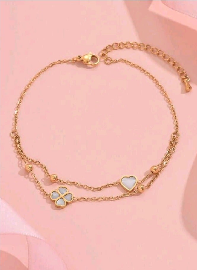 خلخال نسائي عصري وأنيق من الاستانلس ستيل باللون الذهبي - Image 5