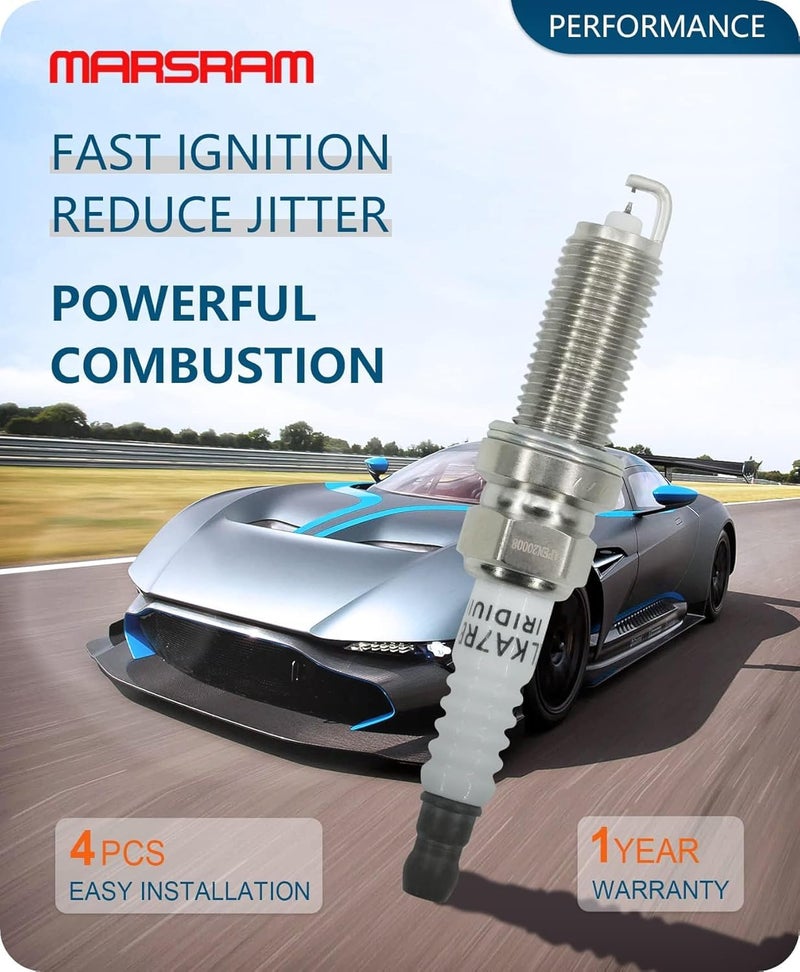 Marsram Ignition Coil Pack UF596 and Double Iridium Spark Plug 4912 Compatible with 2009-2014 Toyota Corolla Matrix 2010-2017 Prius, 2011-2016 Lexus Scion IM XD Pontiac Vibe 1.8L L4, Sets of 4, UF619 - Image 4