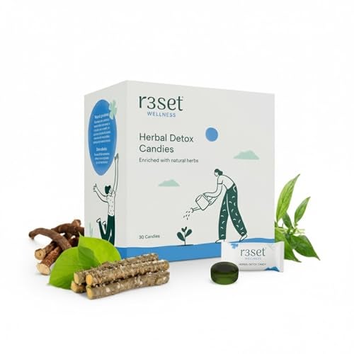 R3SET Herbal Liver Detox Candy | Instant Support for Fatty Liver, Blood Circulation & Toxin Build-Up | Zero Calorie, Sugar-Free Daily Detox | Infused with Kalmegh, Manjistha (Blood Purifier), Punarnava & Guduchi – 30 Candies - Image 1